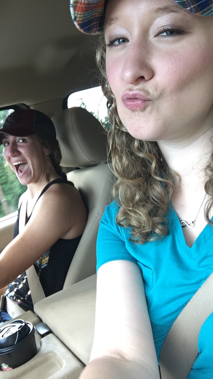 Silly girls on a road trip